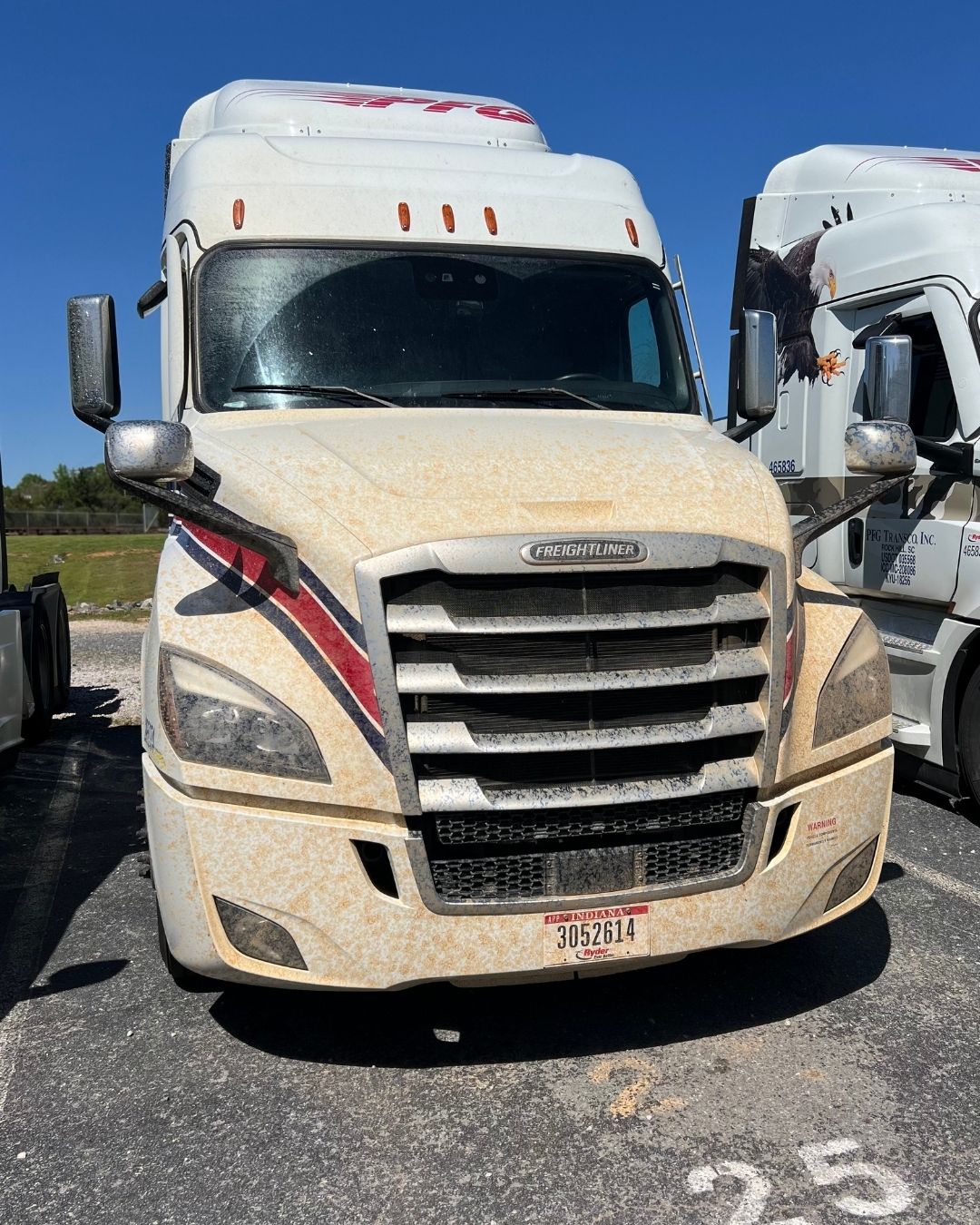 Tractor exterior before washing